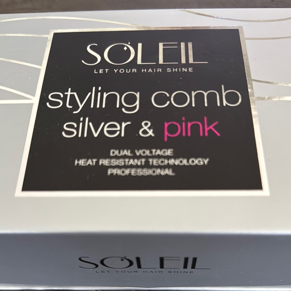 Soleil Silver & Pink Styling Comb new